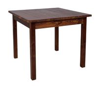 Liberoshopping Mesa fija de madera maciza de abeto nogal - Estilo rústico country chic - para cocina, comedor o catering - 100% Made in Italy (nogal, 90 x 90 cm)