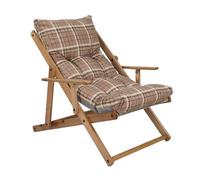 Liberoshopping Sillón plegable de madera de abeto con 3 posiciones, cojín de tela acolchada para salón o jardín, fabricado en Italia - Relax (avellana)