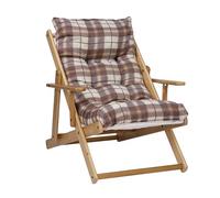 Liberoshopping Sillón plegable de madera de abeto con 3 posiciones, cojín de tela acolchada para salón o jardín, fabricado en Italia - Relax (marrón)