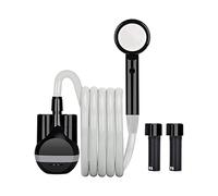 LIBERRWAY Ducha Portatil Camping con Bomba, Ducha Camping con Bateria Recargable, Manguera de Ducha de 2m para Jardín Viajar Lavar Coche, Ducha Camper Furgoneta 12v Negro