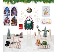 Libershine Puerta elfo navidad, 56 Piezas Elfo Puerta Accesorios Navidad, Kit Navidad Decoración, Miniatura Gnomos Casa Navideños, con Botas, Buzón, Escoba