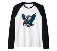 Libertad Cantante Águila de Poder y Espí Camiseta Manga Raglan
