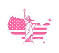 Libertad con mapa americano Calcomanías de vinilo para murales y paredes 65.6x77.1cm Vinilos para ventanas Rosa