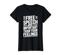 Libertad de expresión sobre Sentimientos Declaración audaz Camiseta gráfica económica, Mujer, Negro, S