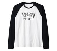 Libertad de Prensa - Habla la Verdad, escribe en Negrita Camiseta Manga Raglan
