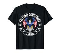 Libertad, democracia, verdad, divertido 4 de julio, bandera de EE. UU. Camiseta