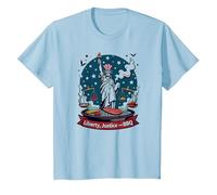 Libertad, Justicia y Barbacoa Camiseta, Niños, Azul Bebé, 8 años