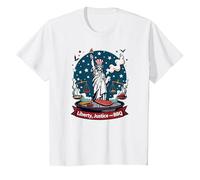 Libertad, Justicia y Barbacoa Camiseta, Niños, Blanco, 8 años