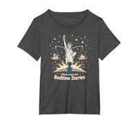 Libertad, Justicia y Cuentos para Dormir Camiseta, Mujer Tallas Grandes, Jaspeado Oscuro, 4XL Grande