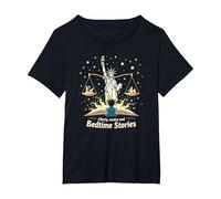 Libertad, Justicia y Cuentos para Dormir Camiseta, Mujer Tallas Grandes, Negro, 3XL Grande