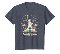 Libertad, Justicia y Cuentos para Dormir Camiseta, Niños, Azul Jaspeado, 8 años