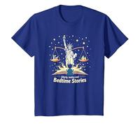 Libertad, Justicia y Cuentos para Dormir Camiseta, Niños, Azul Real, 8 años