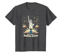 Libertad, Justicia y Cuentos para Dormir Camiseta, Niños, Jaspeado Oscuro, 4 años