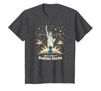 Libertad, Justicia y Cuentos para Dormir Camiseta, Niños, Jaspeado Oscuro, 8 años