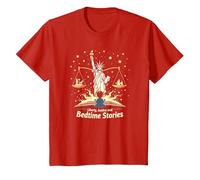 Libertad, Justicia y Cuentos para Dormir Camiseta, Niños, Rojo, 8 años