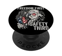 Libertad Primera Seguridad Tercera John Adams Funny 4 de Julio PopSockets PopGrip Adhesivo