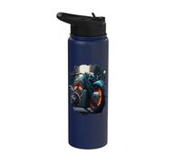 Libertad sobre dos ruedas la épica moto oscura Stainless Steel Insulated Water Bottle