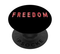 Libertad Texto Rojo Diseño Minimalista Tipografía Gráfico PopSockets PopGrip Adhesivo