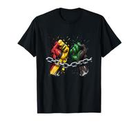 Libertad Unity Puños Rompiendo Cadenas Diseño Camiseta