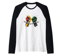 Libertad Unity Puños Rompiendo Cadenas Diseño Camiseta Manga Raglan