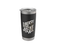 Libertad y justicia para todos | Declaración patriótica icónica Vaso térmico de acero inoxidable de doble pared
