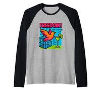 Libertad Y Una Bebida Divorciado Divertido Divorcio Fiesta Mujeres Camiseta Manga Raglan