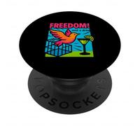 Libertad Y Una Bebida Divorciado Divertido Divorcio Fiesta Mujeres PopSockets PopGrip Adhesivo