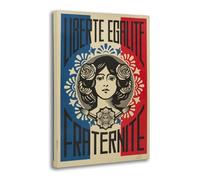 Liberte Egalite Fraternite de Shepard Fairey Póster decorativo de lienzo para pared e impresión artística moderna para decoración de dormitorio familiar, 40 x 60 cm