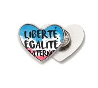 Liberte Egalite Fraternite Fraternite Fraternite - Broche de metal con diseño de corazón y bandera de Francia