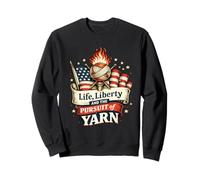 Liberty and The Pursuit of Yarn Lover Crochet Knitter Sudadera