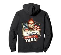 Liberty and The Pursuit of Yarn Lover Crochet Knitter Sudadera con Capucha