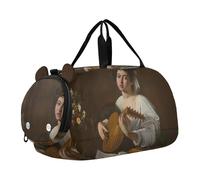 Liberty French Painting Delacroix - Bolsa de lona para niños pequeños, bolsa de viaje para gimnasio, Caravaggio - Jugador de laúd, Classic