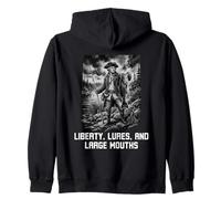 Liberty, Lures, and Large Mouths Bass Fishing Sudadera con Capucha