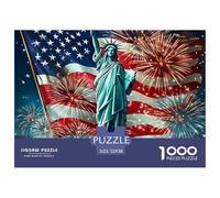 Liberty Statue with Sunflower Field and Planet Piezas De Encaje Duraderas Hobby para Tiempo Libre, Noches, Fines De Semana Y Periodos De Vacaciones 52x38cm/1000pcs
