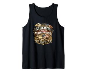 Liberty Tiene un Nombre de Veterano, 1776 Eagle Flag USA Veteran Pride Camiseta sin Mangas