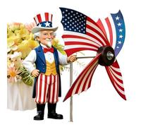 Libertytwirl Spinner Set, Patriotic Garden Windmill Kit, Motion with Balancedrotationhub, Steel Yard Ornament, Bold Flag Pattern Style for Backyard Poolside Use