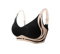 Libertyzeay Bra, Wire-Free Top Support Bra, Lifting Bras for Sagging Breasts Wireless Push up Bra (L,Black)