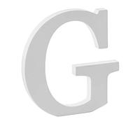 Libetui Letra G de madera para decoración del hogar, salón, habitación de los niños, decoración para cumpleaños, fiestas, bodas, café, color blanco, tamaño 20 cm