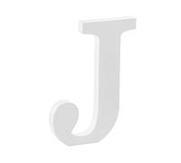 Libetui Letra J de madera para decoración del hogar, salón, habitación infantil, cumpleaños, fiesta, boda, café, color blanco, tamaño 20 cm