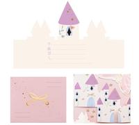 Libetui Tarjetas de invitación de cumpleaños para niñas, 6 unidades | Invitaciones de cumpleaños para niñas, cuentos de hadas y princesas, cumpleaños infantiles, diseño de castillo
