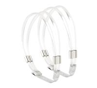 LIbgiubhy 1 par de cordones de tacón alto con diamantes de imitación para mujer, ajustables, antideslizantes, correas de tobillo para mejorar la estabilidad, Semicírculo transparente