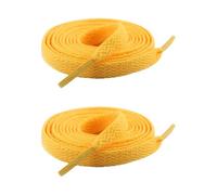 LIbgiubhy 1 par de cordones planos de poliéster multicolor de 8 mm de ancho para zapatos atléticos, correr, zapatos casuales, cuerdas para botas, dorado
