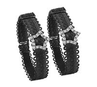 LIbgiubhy 1 par de correas elásticas ajustables para zapatos de tacón alto, antisueltos, con diseño de hebillas de diamantes de imitación para mujer, Forma de estrella negra