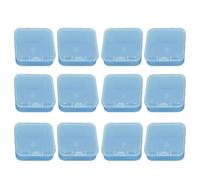 LIbgiubhy 12 cajas de almacenamiento de colores surtidos, transparentes, organizadores transparentes, cajas cuadradas apilables para hogares y oficinas