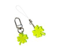 LIbgiubhy 2 cadenas de teléfono de cuatro hojas, elegante colgante de bolsa, accesorio multifuncional para teléfono, cordón de moda para uso diario