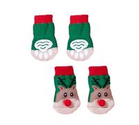 LIbgiubhy 2 pares de calcetines para perros para mascotas, zapatos de invierno para mascotas, suela antideslizante, botines para caminar para mascotas grandes a pequeñas