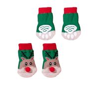 LIbgiubhy 2 pares de calcetines para perros para mascotas, zapatos de invierno para mascotas, suela antideslizante, botines para caminar para mascotas grandes a pequeñas