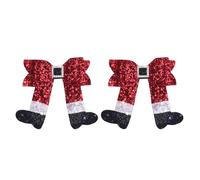 LIbgiubhy 2 piezas bowknot accesorios para el cabello bootes bowknot pinza para el pelo adorno Navidad pelo clip llamativo horquilla para niñas