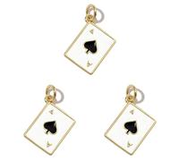 LIbgiubhy 3 dijes chapados en oro con circonita cúbica para accesorios hechos a mano, collares, aretes, colgantes, suministros para hacer joyas