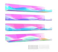 LIbgiubhy 4 estantes de pared acrílicos arcoíris modernos de color arcoíris para libros y decoración de dormitorio de juguetes